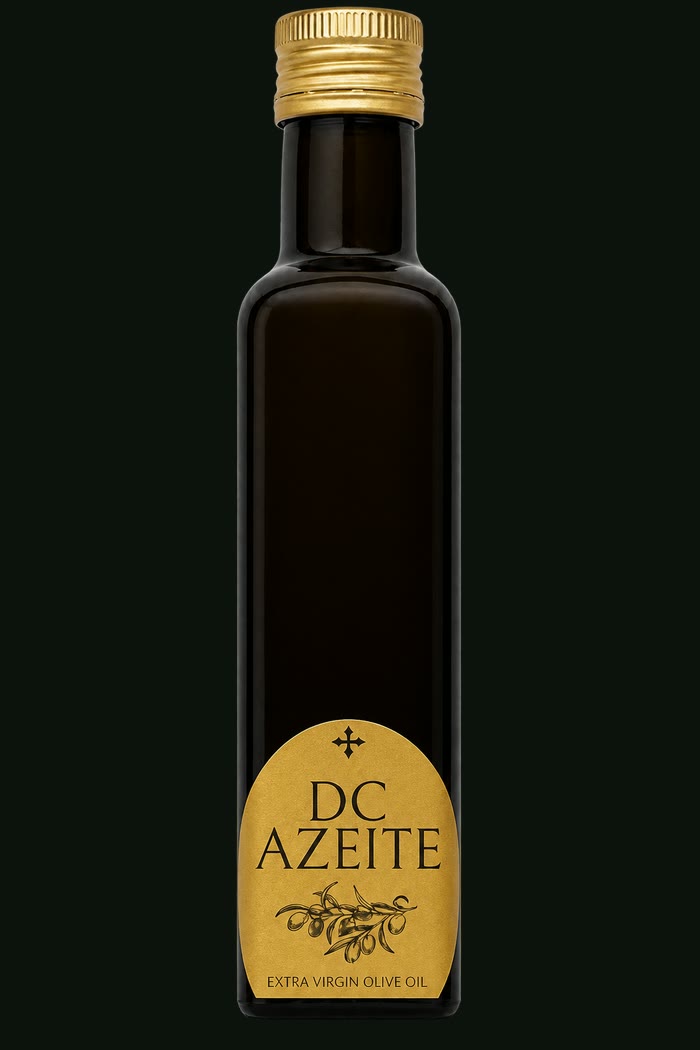 Bouteille DC Azeite Almonda 250 ml en verre foncé, huile d'olive extra vierge
